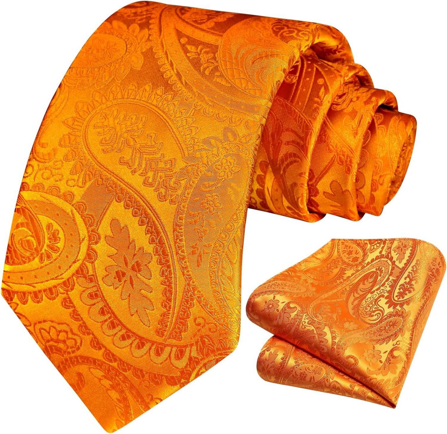 HISDERN Herren Hochzeit Paisley Krawatten Set Einfarbige Farben Einheitsgröße