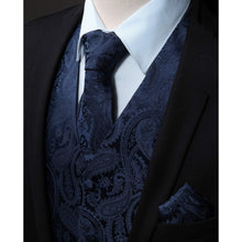 Herren Anzugweste mit Krawatte & Einstecktuch, Paisley Floral