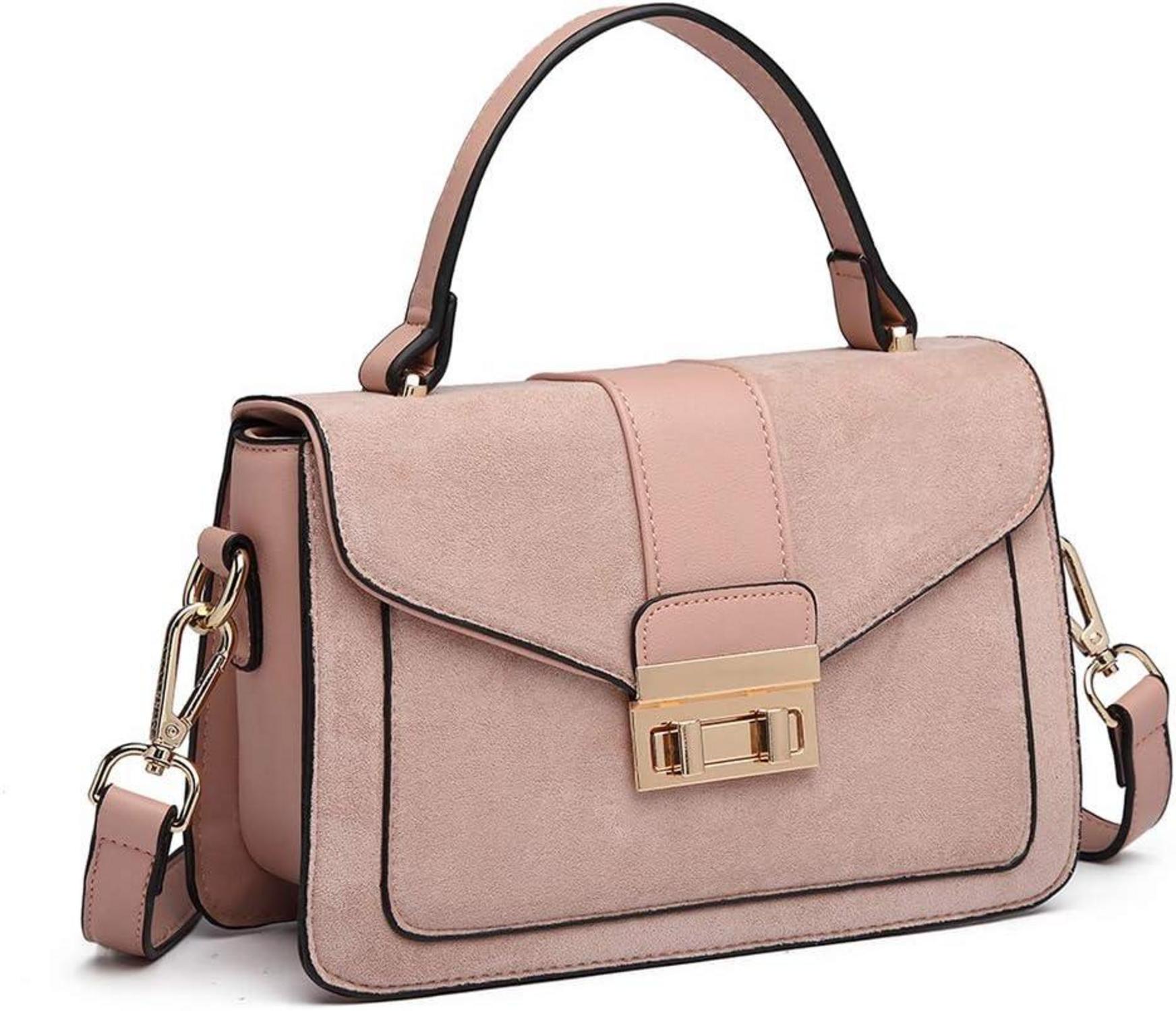 Moderne Miss Lulu Damen Handtasche Klein Schultertasche Umhängetasche Schwarz