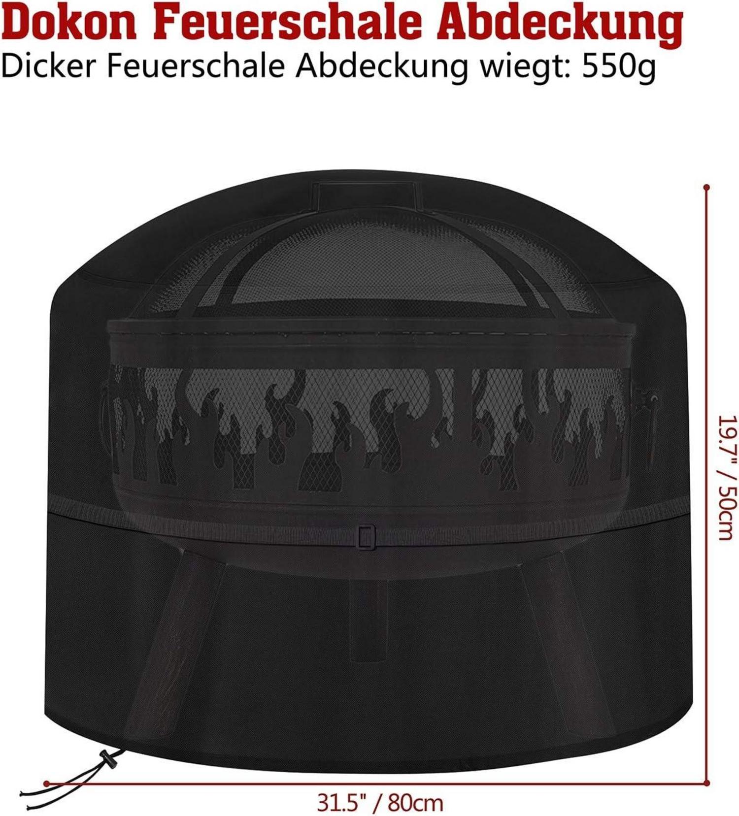 Schutzhülle Feuerschale 80x50cm Oxford Schwarz Wasserdicht