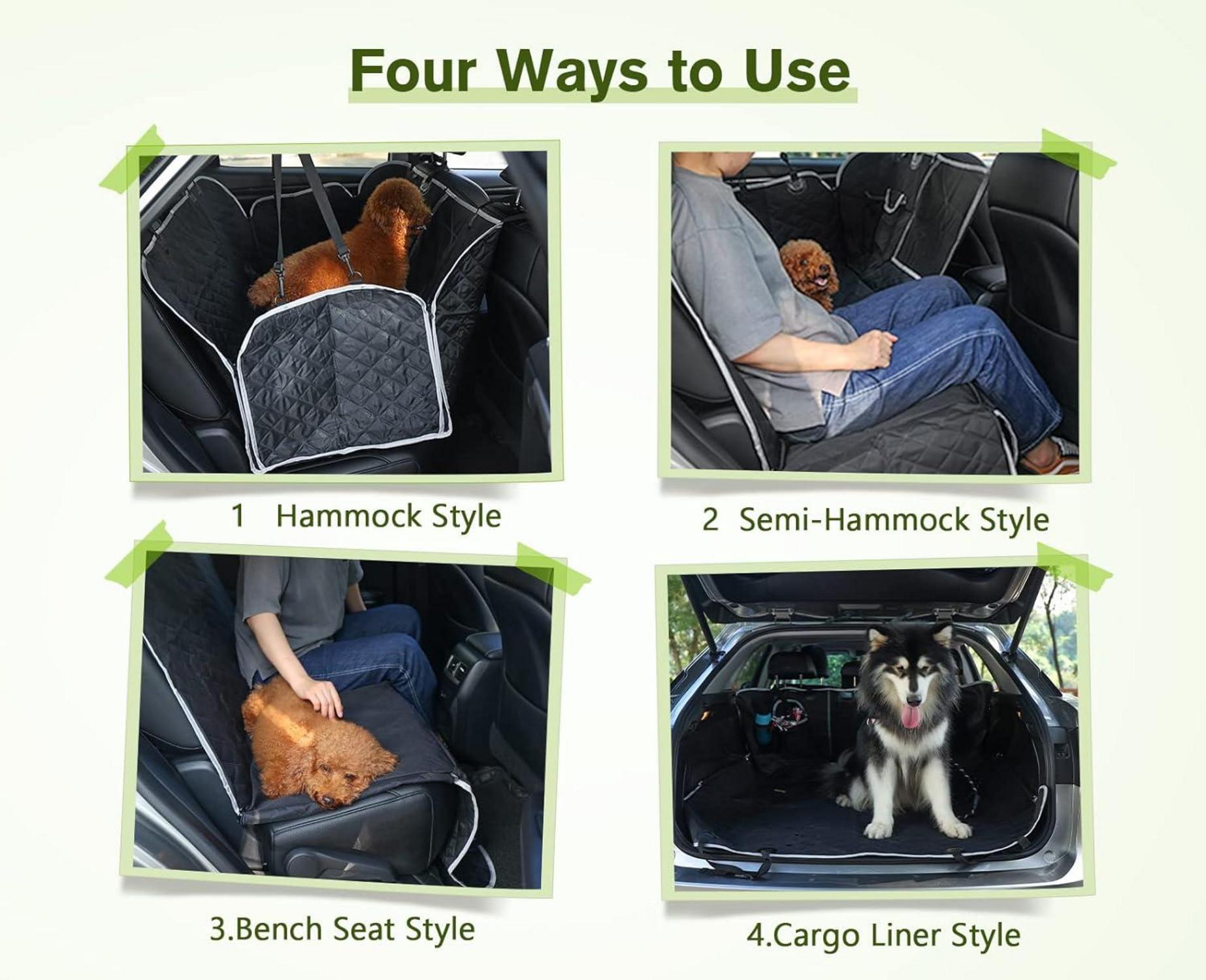 Hundedecke Auto Rückbank mit Seitenschutz und Sichtfenster 146x136 cm Schwarz