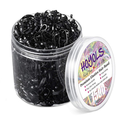 1500 Stück Schwarze Elastische Haargummis Haarbänder Mini Polyband