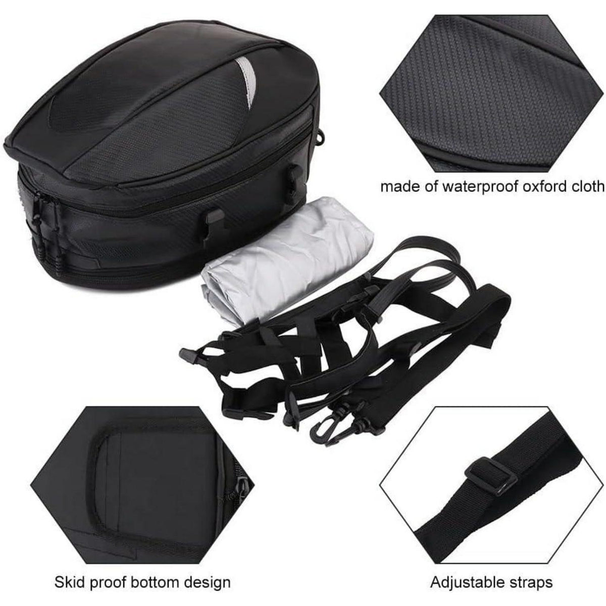 Motorrad Gepäcktasche 18,5L – Vielseitige Sitzbanktasche in Lederoptik