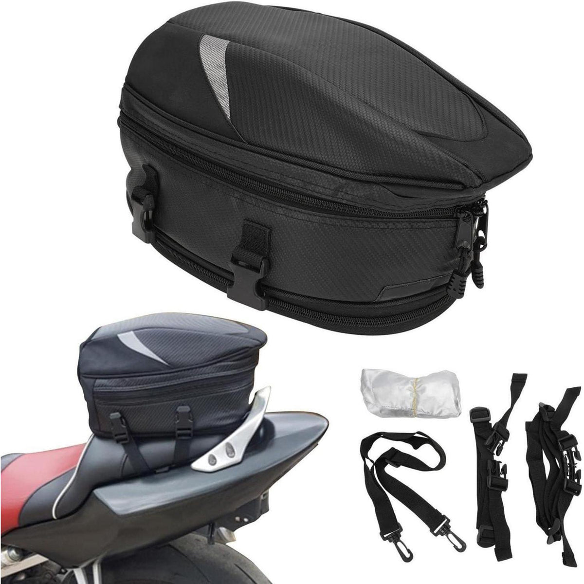 Motorrad Gepäcktasche 18,5L – Vielseitige Sitzbanktasche in Lederoptik