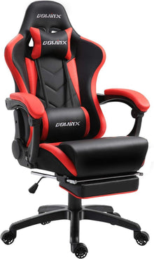 Ergonomischer Gaming Stuhl mit Massage Lordosenstütze & Fußraste