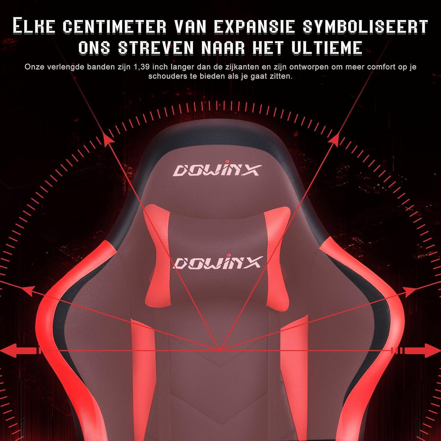 Ergonomischer Gaming Stuhl mit Massage Lordosenstütze & Fußraste
