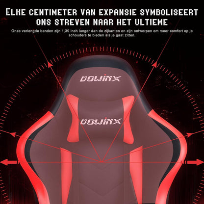 Ergonomischer Gaming Stuhl mit Massage Lordosenstütze & Fußraste