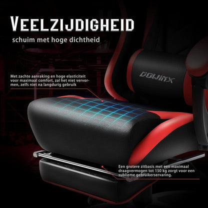 Dowinx Gaming Stuhl Ergonomischer PC Büro Lehnstuhl mit Massage Lordosenstütze
