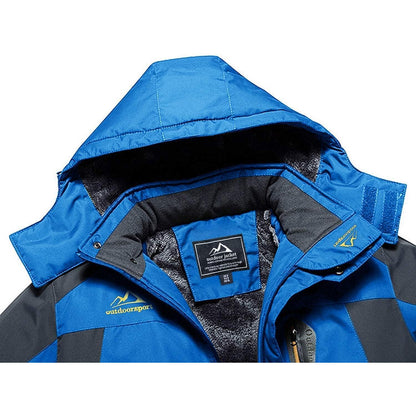 Herren Fleecejacke Winter Warm Gefüttert Skijacke Blau