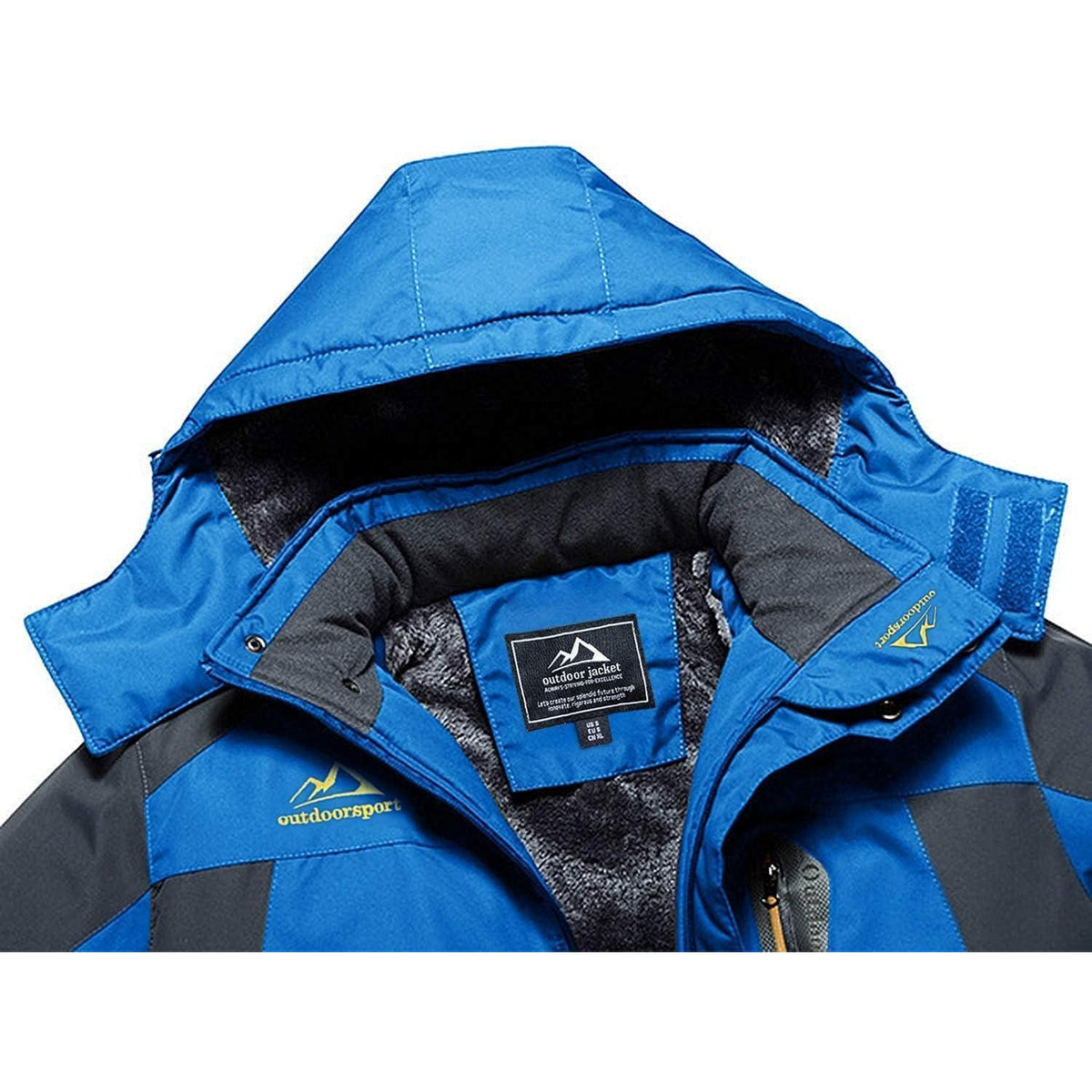 Herren Fleecejacke Winter Warm Gefüttert Skijacke Blau M