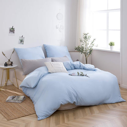 Bettwäsche Mikrofaser Spa Blau 1 Bettbezug 200x200cm + 2