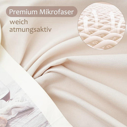 AYSW Bettwäsche Microfaser 200x200cm Beige 2x80x80cm