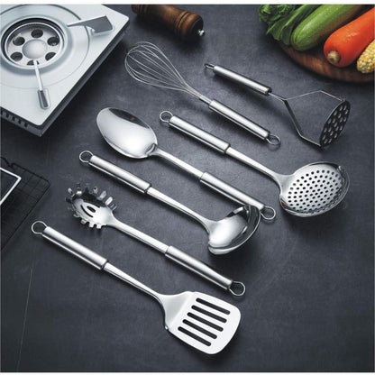 Edelstahl Kochset 7-teilig mit Ständer und Utensilien Set
