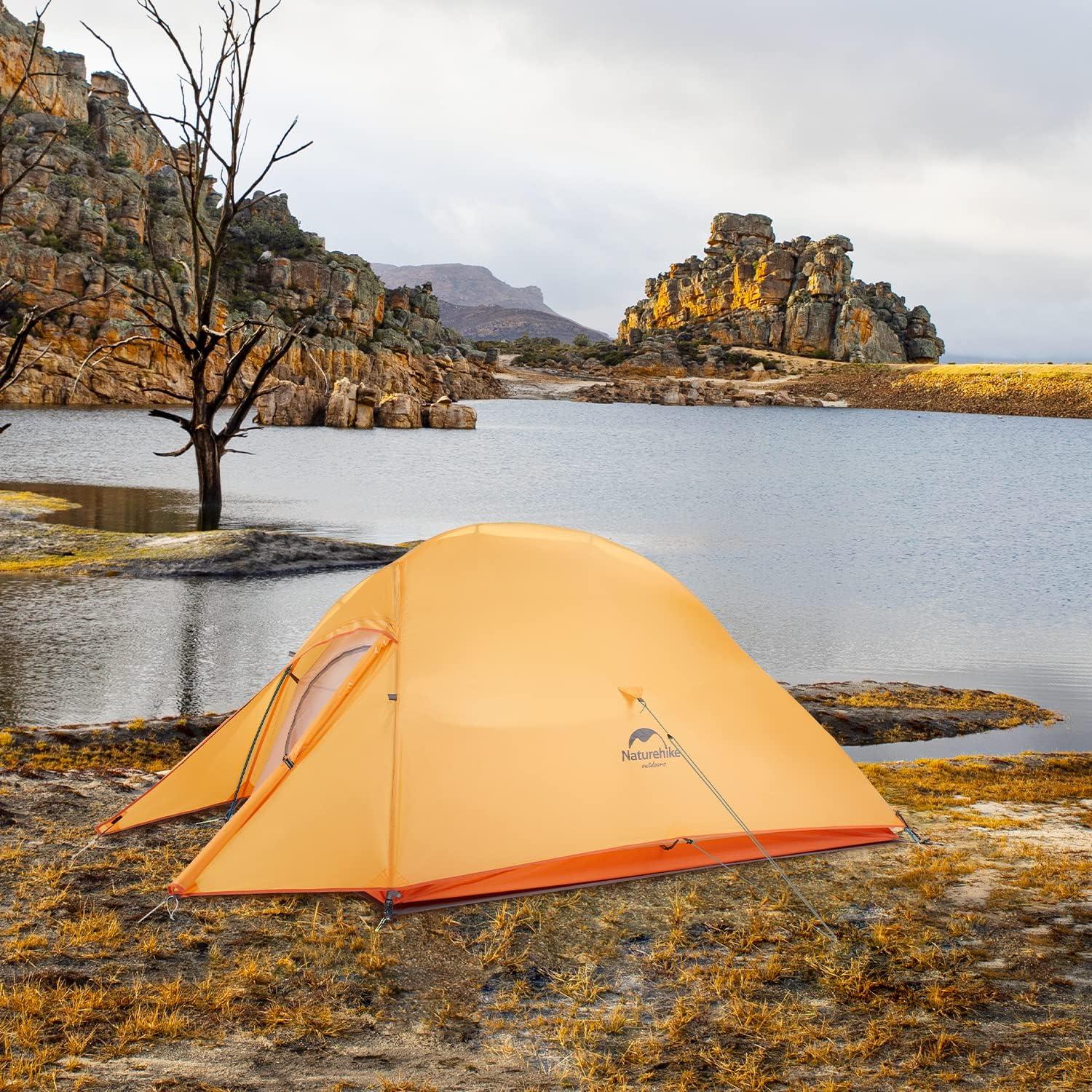 Ultraleichtes Campingzelt für 2 Personen Orange 4 Saison NatureHike