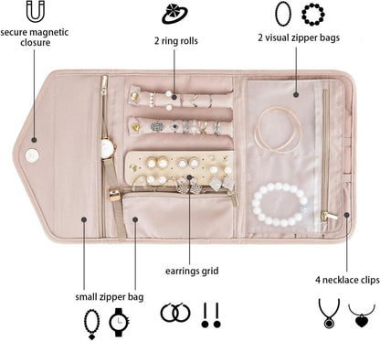 Schmuck Organizer Tasche für Reise Aufbewahrung Ringe Ohrringe