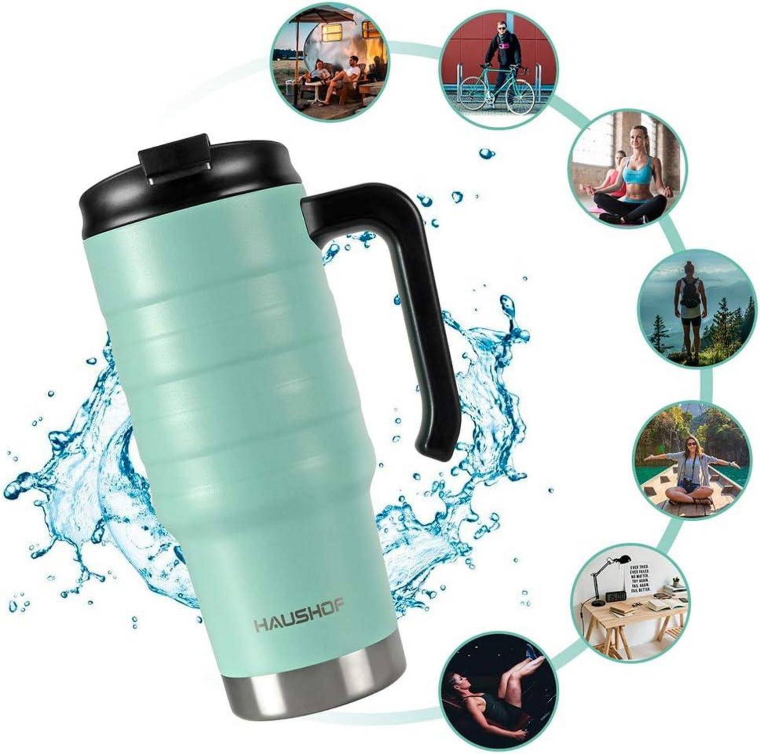 Isolierbecher Thermobecher 700ml Edelstahl Doppelwand-Vakuum Griff & Deckel BPA