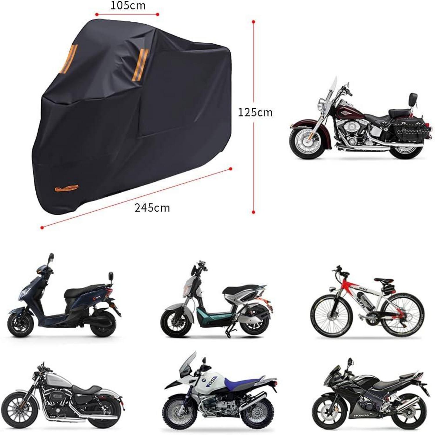 Motorrad Abdeckplane XL 210D Oxford wasserdicht 245cm Yamaha Honda Suzuki