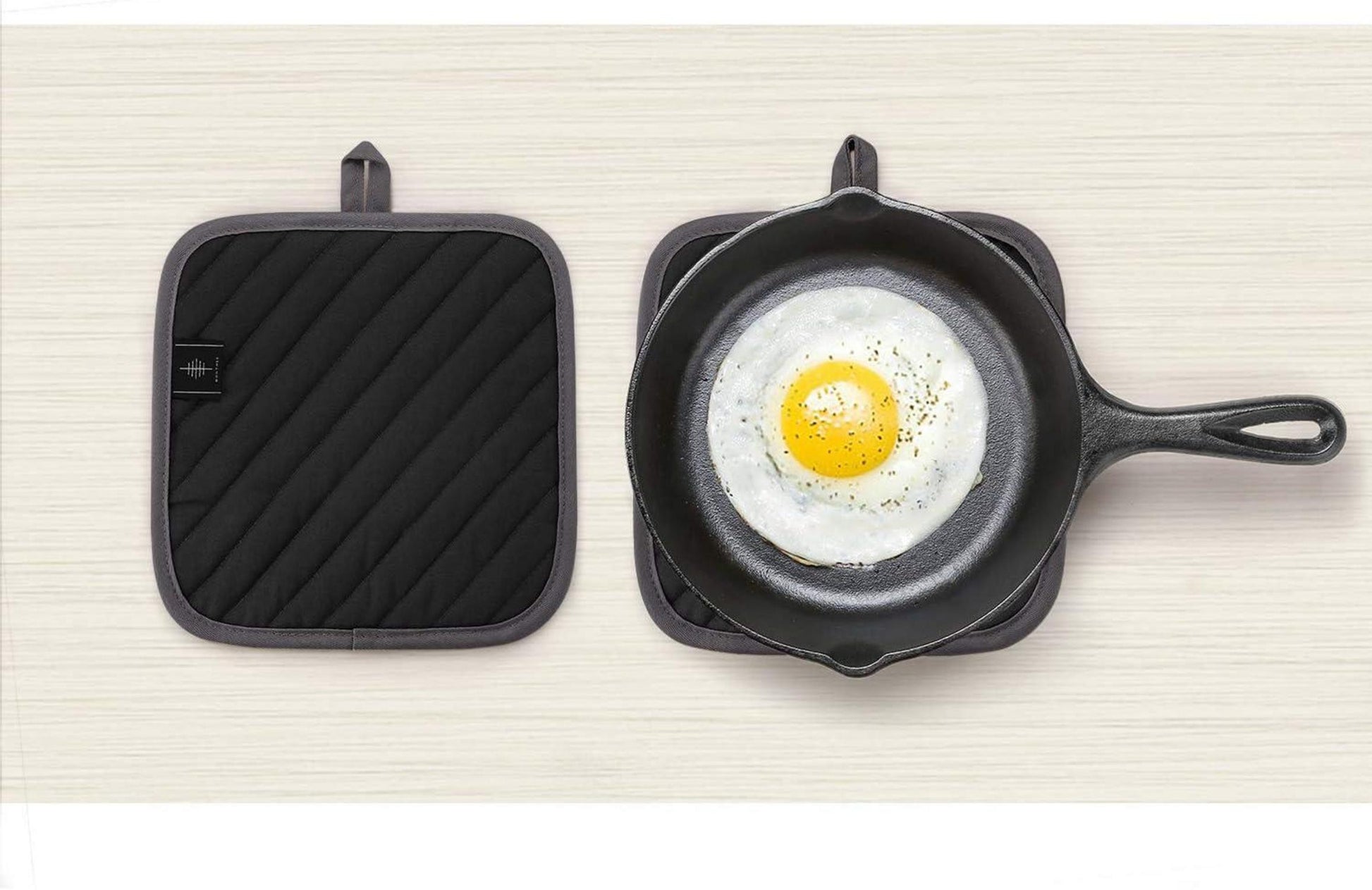 20CM Topflappen Waschbar Küchenzubehör Backen Schwarz
