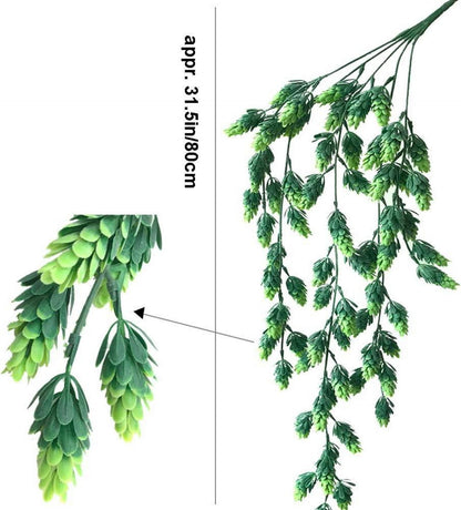 Künstliche Hopfen Blume Vine Garland - 3 Stück, Mattgrün