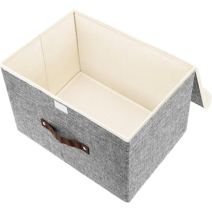 Faltbare Aufbewahrungsbox mit Deckel Stoff Grau 38x25x25 cm