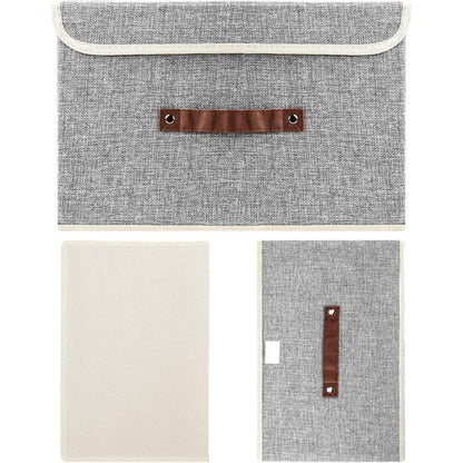 Faltbare Aufbewahrungsbox mit Deckel Stoff Grau 38x25x25 cm
