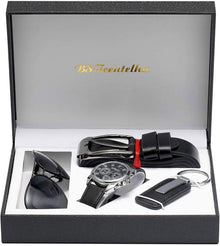 BSTcentelha Herren Geschenkset Uhr Gürtel Schlüsselanhänger