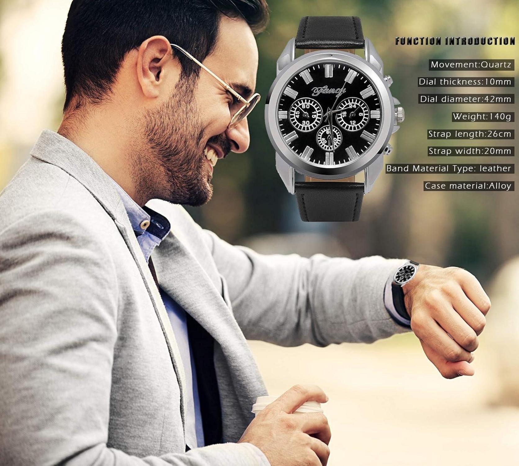 BSTcentelha Herren Geschenkset Uhr Gürtel Schlüsselanhänger