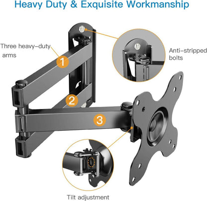 TV Wandhalterung Schwenkbar Neigbar für 10-30 Zoll Flach&Curved TV