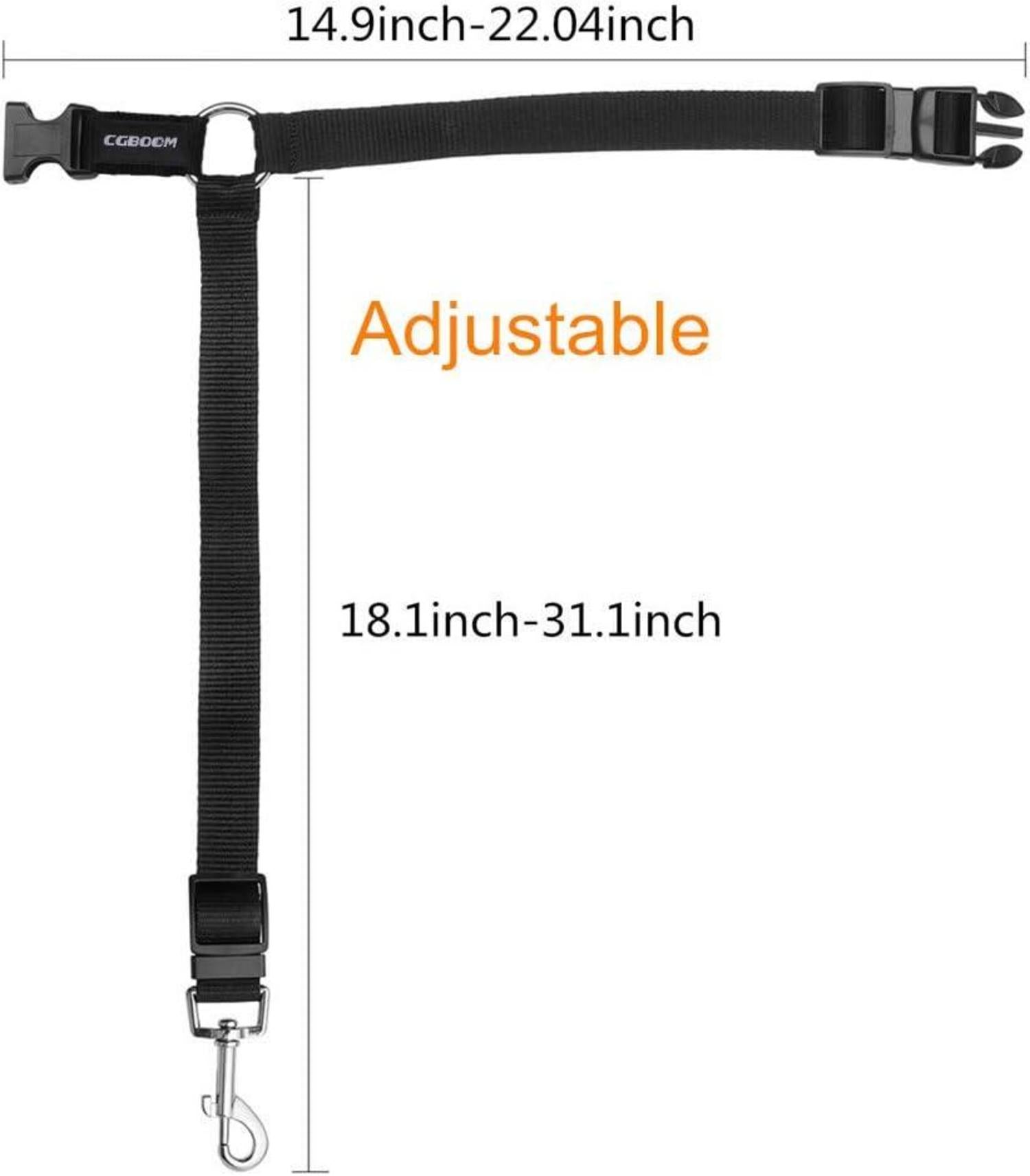 Universal Hunde Sicherheitsgurt Auto Verstellbar Schwarz 2er Pack