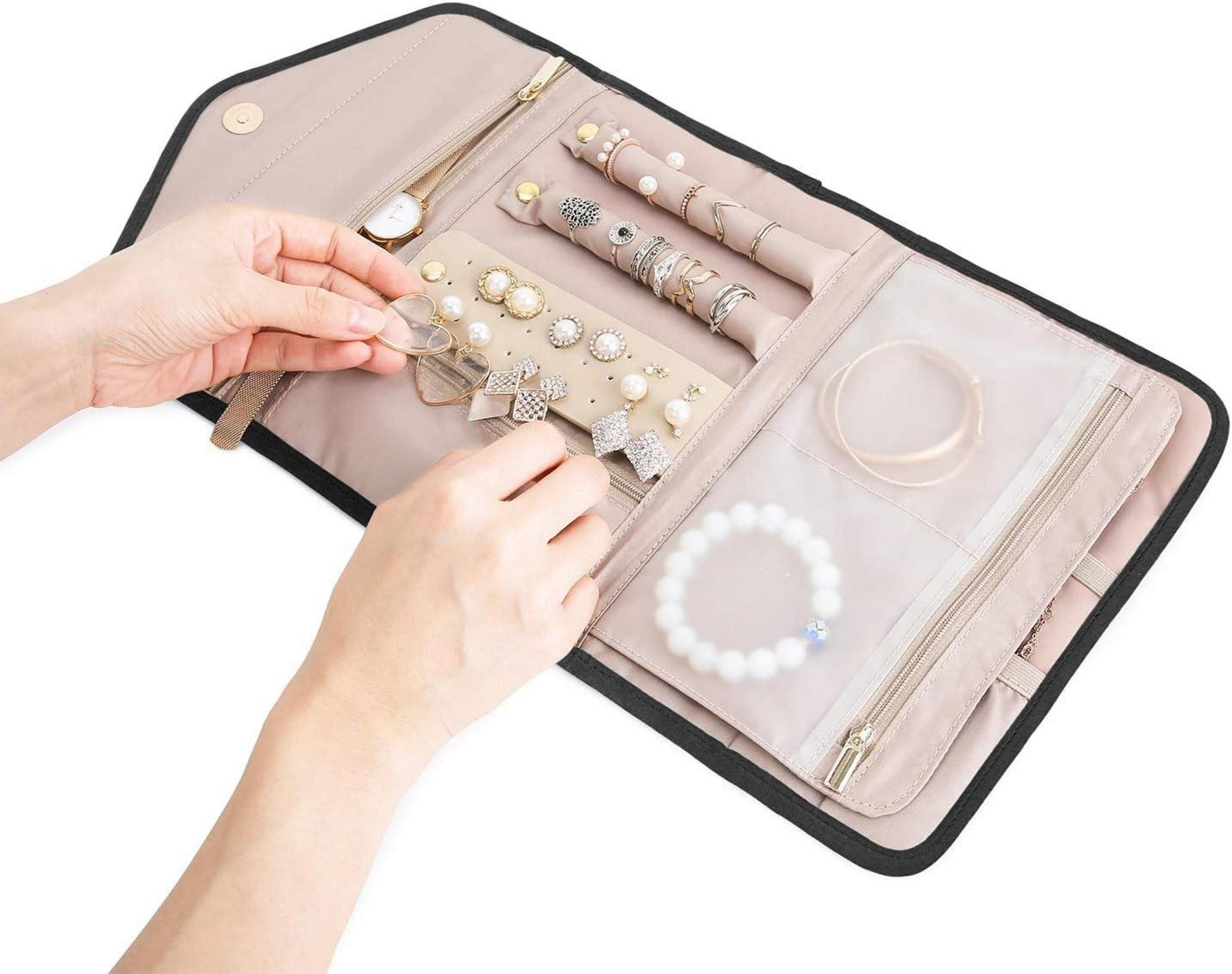 Schmuck Organizer Tasche Reise für Ringe Ohrringe Halsketten Uhren