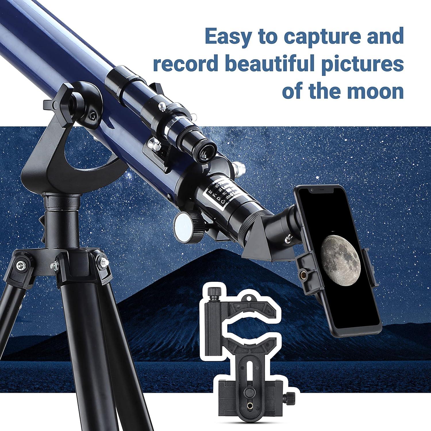 Astronomisches Teleskop 350X Vergrößerung mit Smartphone Adapter und