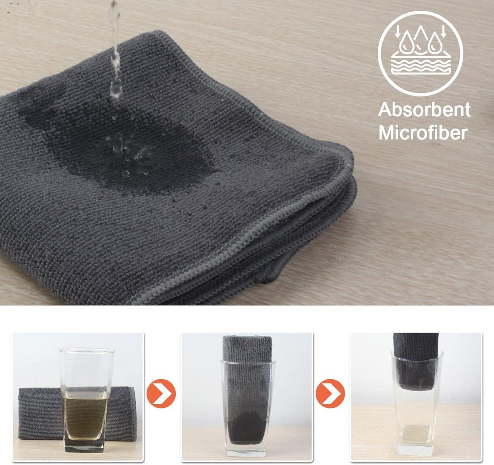 Microfaser Spültücher Set 8er Grau 30x30cm Abwaschtücher