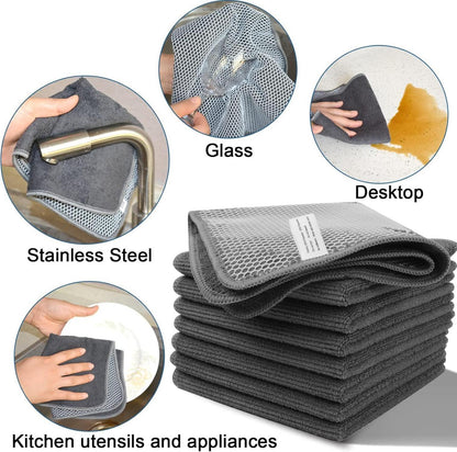 Microfaser Spültücher Set 8er Pack 30x30cm Poly-Mesh Grau