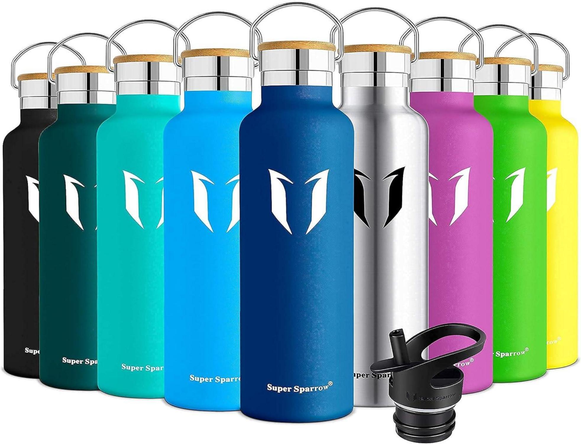 Super Sparrow Edelstahl Trinkflasche 750ml Kohlensäure Sport Fitness