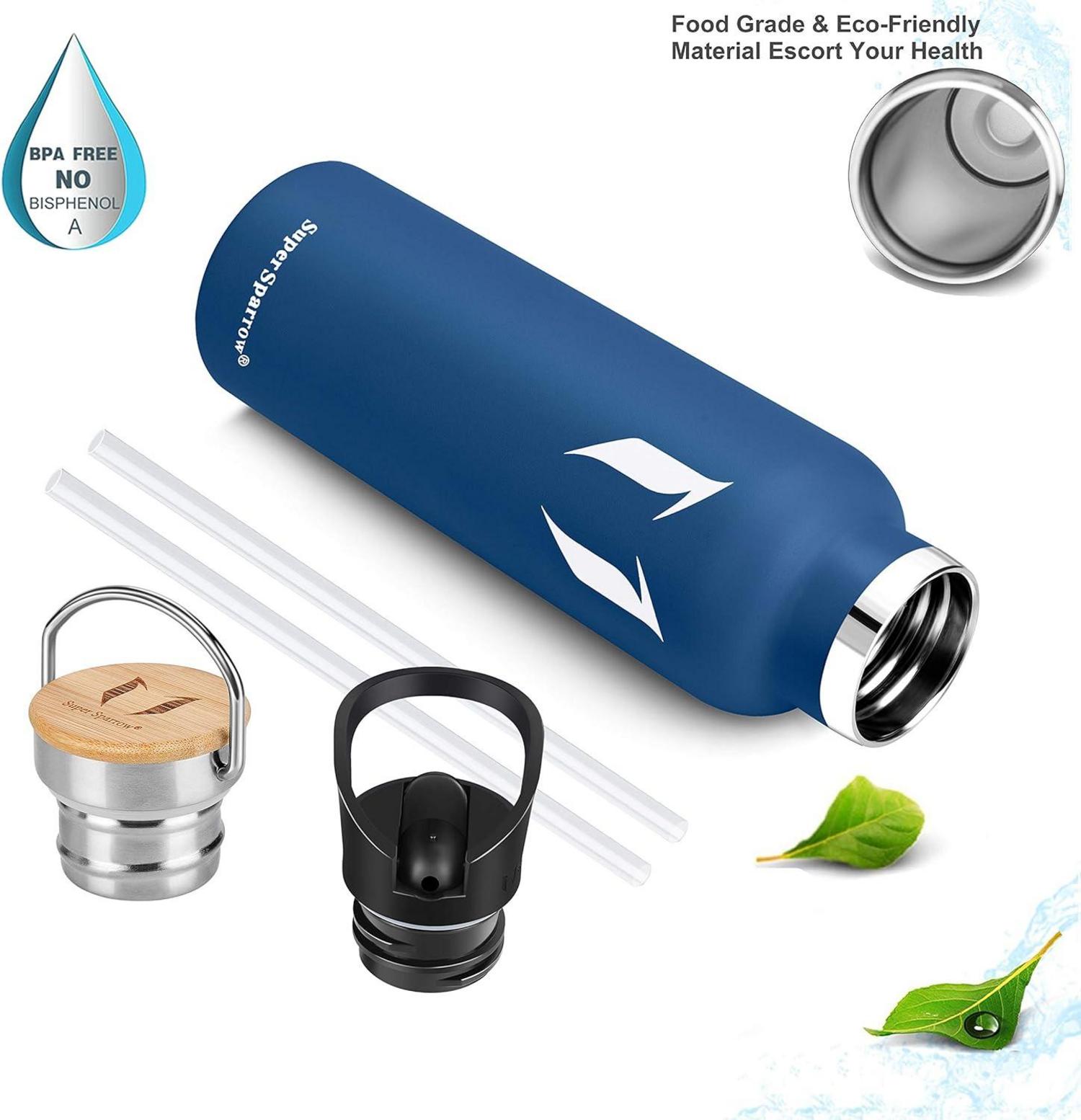 Super Sparrow Edelstahl Trinkflasche - Auslaufsicher BPA-frei 750ml