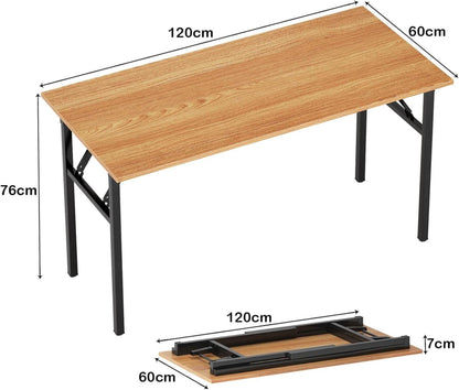 Klapptisch Computertisch 120x60x75cm Teak Schwarz