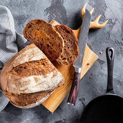 Brotmesser Profi 20 cm Edelstahl Küchenmesser Holz Griff