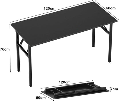 Klapptisch 120 x 60 cm Schwarz Büroschreibtisch Home Office