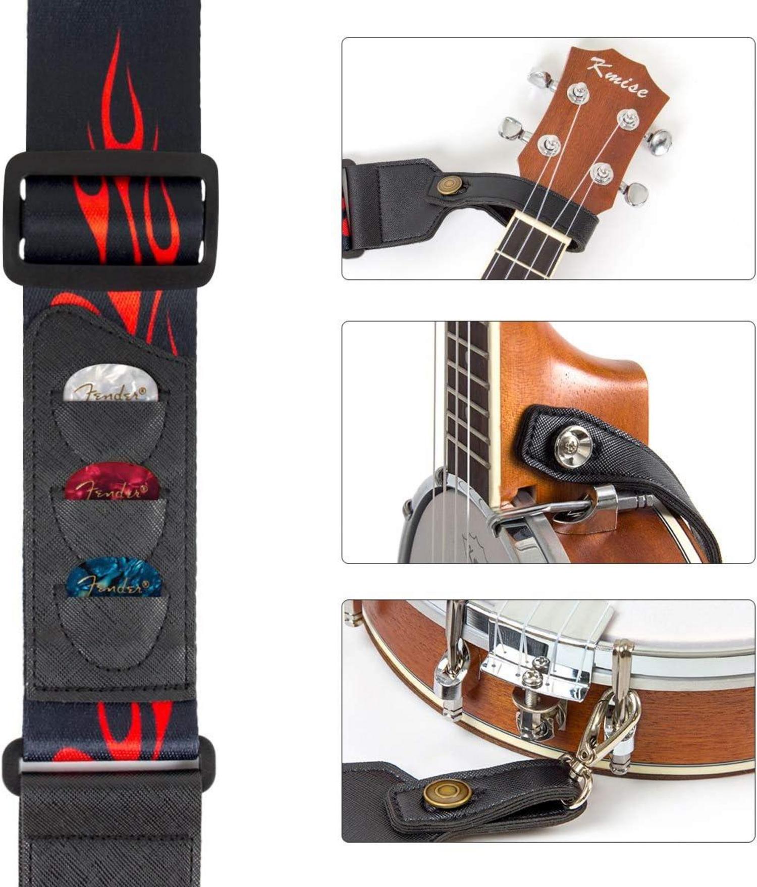 Kmise Banjolele Konzert-Banjo-Ukulele 4 Saiten mit Piezo-Tonabnehmer