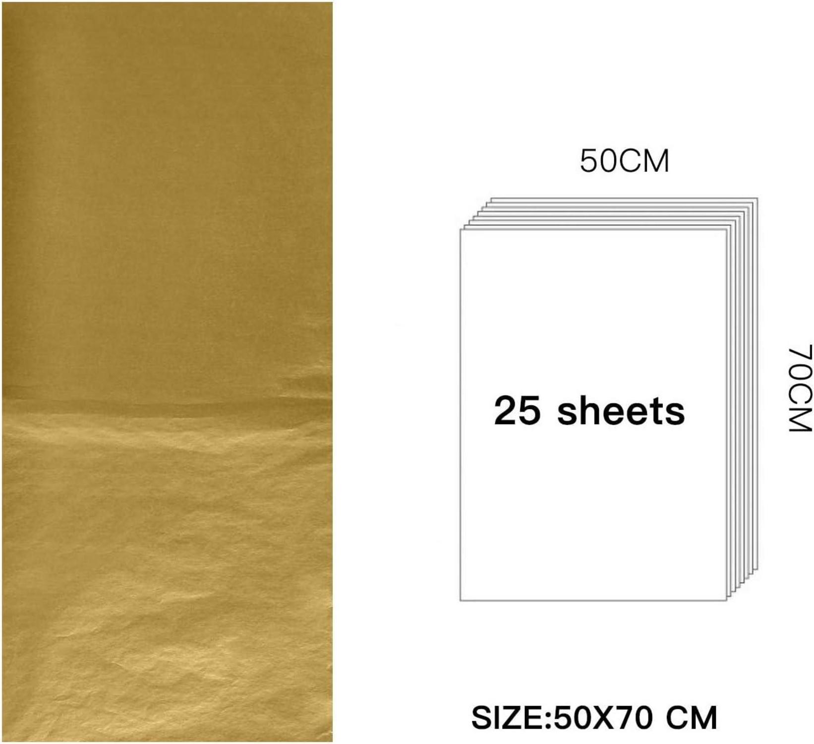 Gold Metallic Seidenpapier 50x70 cm - 25 Blatt für