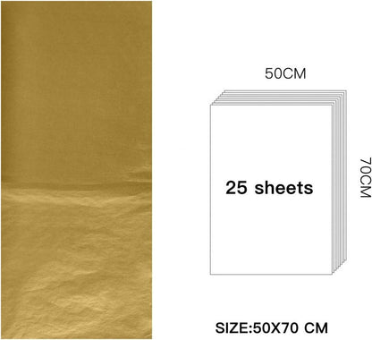 Gold Metallic Seidenpapier 50x70 cm - 25 Blatt für