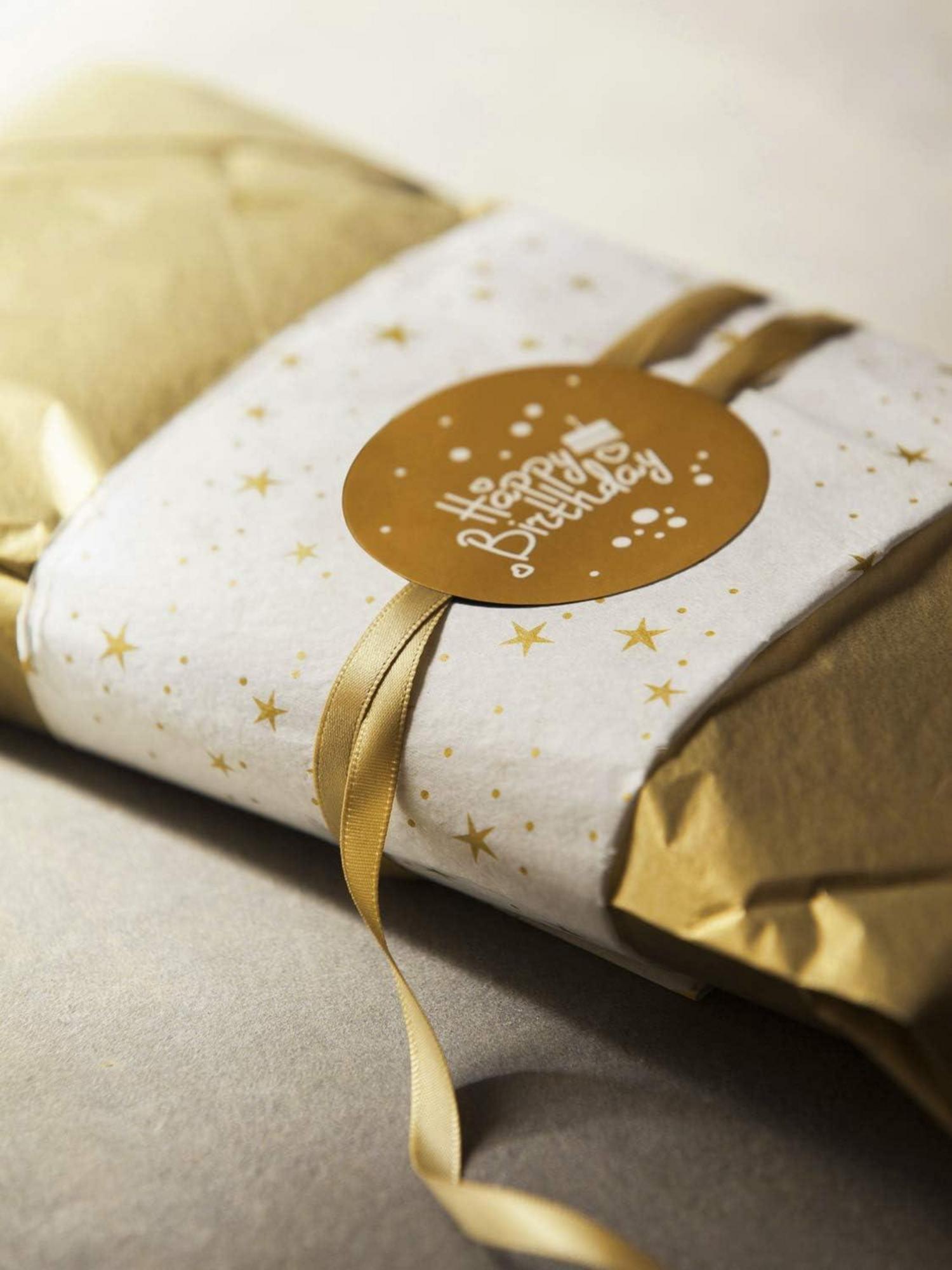 Gold Metallic Seidenpapier 50x70 cm - 25 Blatt - Geschenkverpackung DIY