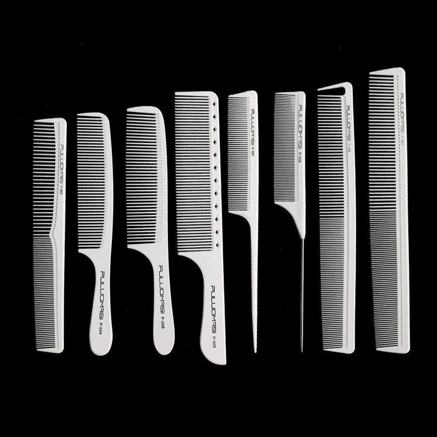 Professionelles weißes Carbon Friseur Kamm Set