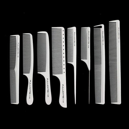 Professionelles weißes Carbon Friseur Kamm Set