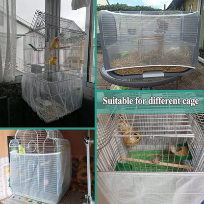 Vogelkäfig Abdeckung Nylonnetz Verstellbarer Schutz Samenfänger