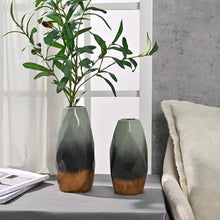 Moderne Grüne Keramikvase 23cm Höhe Ø10cm für Blumen