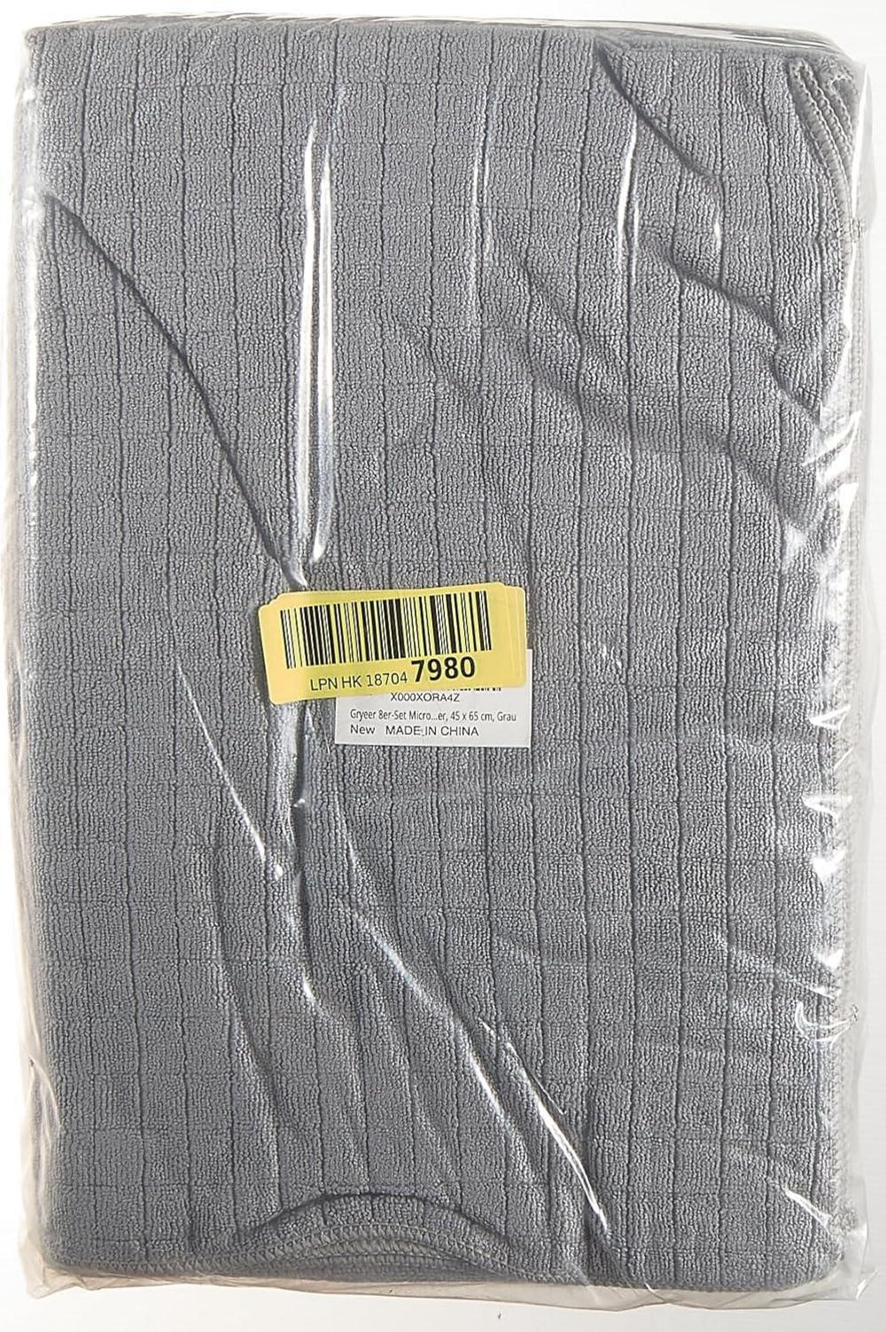 8er-Set Microfaser Geschirrtücher 45x65cm saugfähig und fusselfrei Grau