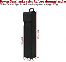 2x Aufbewahrungstasche für Geschenkpapier 74x13cm Schwarz