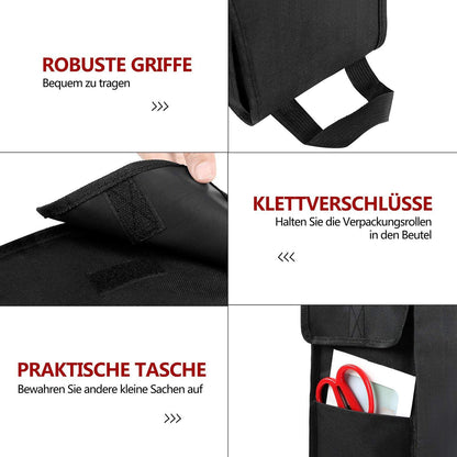 2x Aufbewahrungstasche Geschenkpapier 74x13cm Schwarz Oxford Gewebe