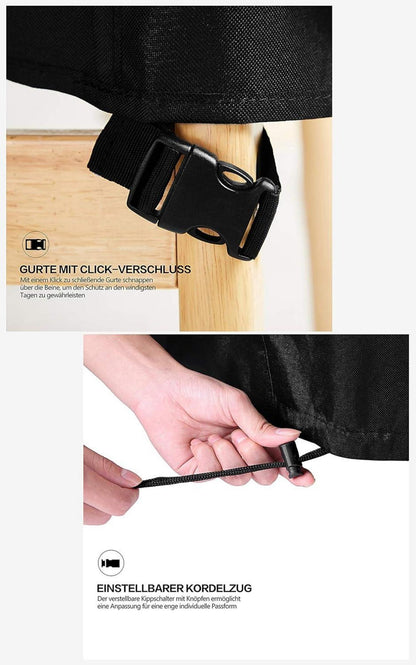 Klappbarer Relaxliegestuhl Abdeckung 96x84cm Schwarz 600D